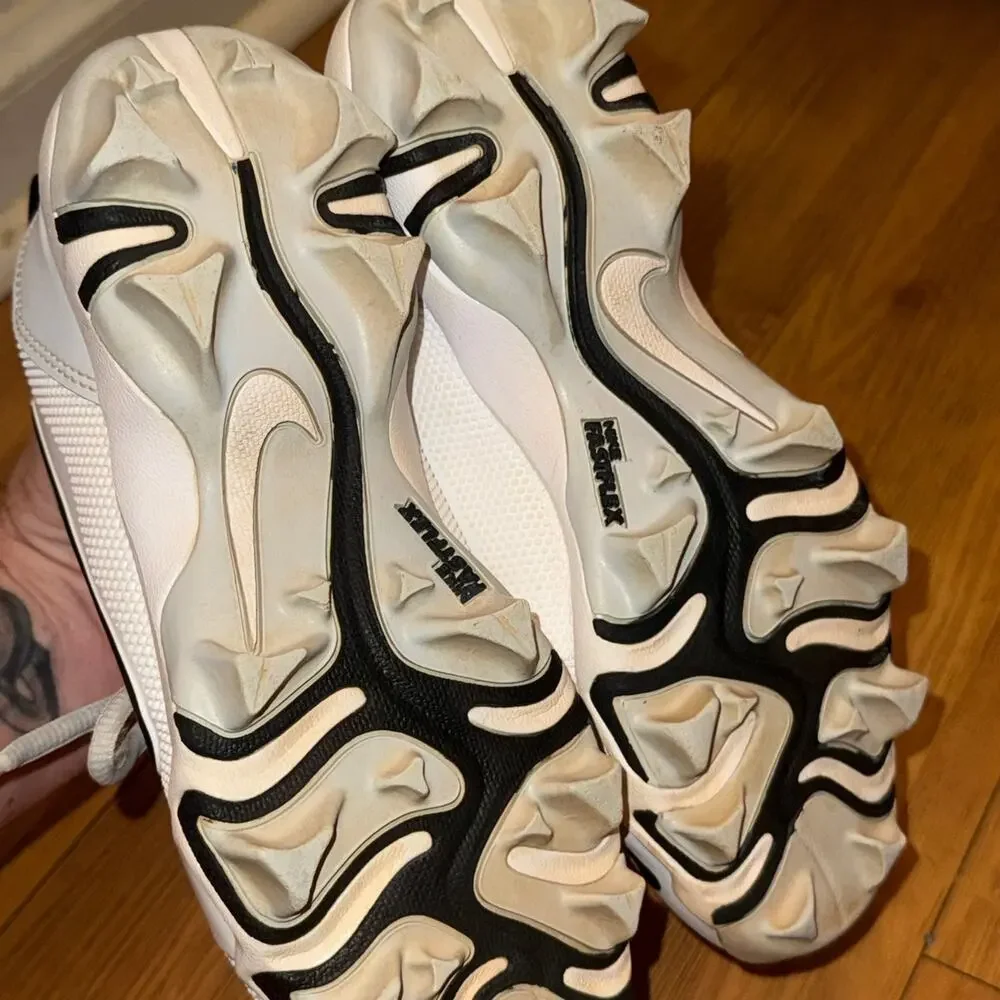 Nike Force Trout 9 Keystone Baseball Cleats Youth 3.5Y White Black FB9731-102
